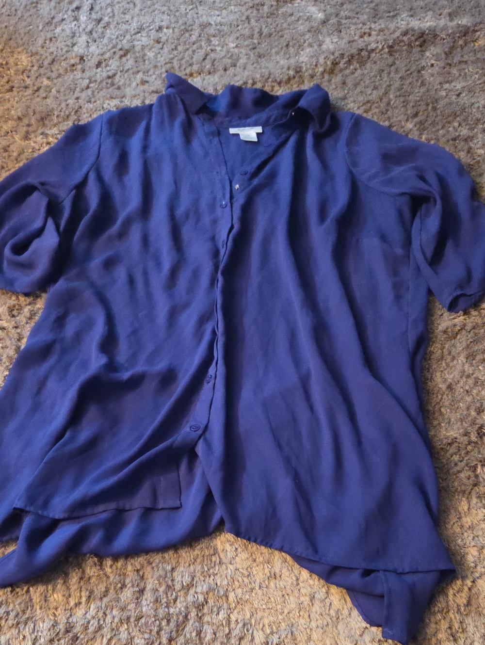 Avenue Deep Blue Short-Sleeve Button-Down Shirt